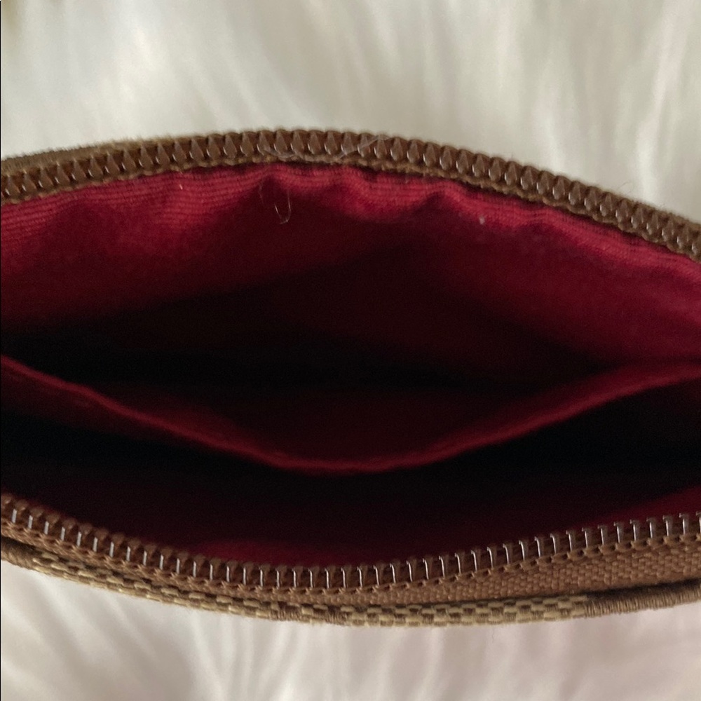 EUC Coach Red and Tan Wristlet with the iconic”C” Signature Monogram - Picture 6 of 10
